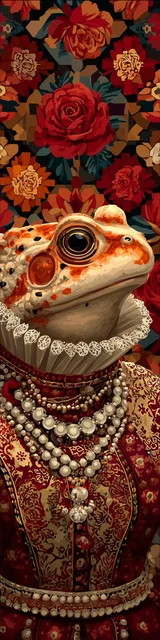 Free printable frog bookmark featuring medieval frog